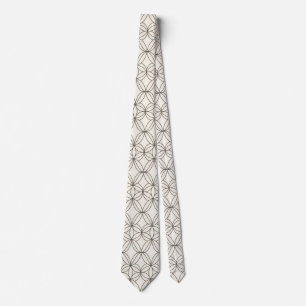 Modern Geometric Pattern Minimalist Cream &Black Tie