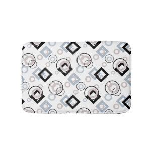 Modern geometric pattern multicolored bath mat