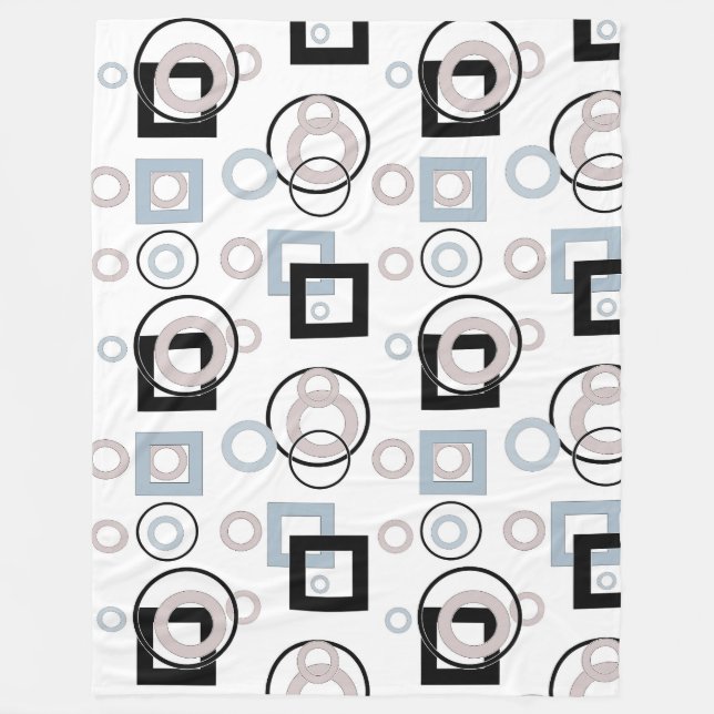 Modern geometric pattern multicolored fleece blanket (Front)