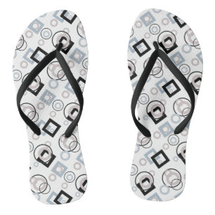 Modern geometric pattern multicolored flip flops