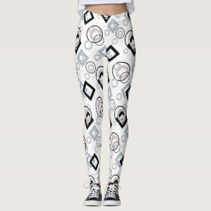 Modern geometric pattern multicolored leggings