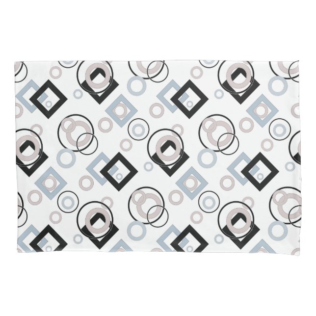 Modern geometric pattern multicolored pillowcase (Front)