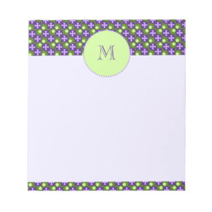 Modern Geometric Pattern, Shades of Green & Purple Notepad