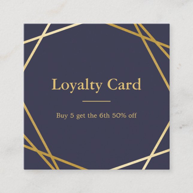 Modern Geometric Pattern Square Loyalty Card (Front)