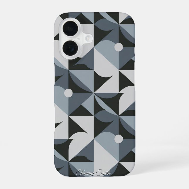 Modern Geometric Pattern – Stylish & Unique iPhone 16 Case (Back)
