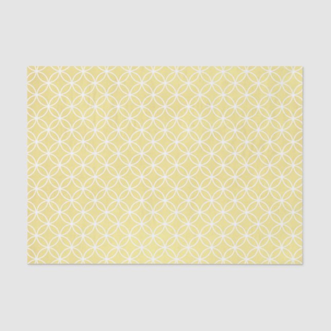 Modern Geometric Pattern Sunny Pastel Yellow Tissue Paper (Front)