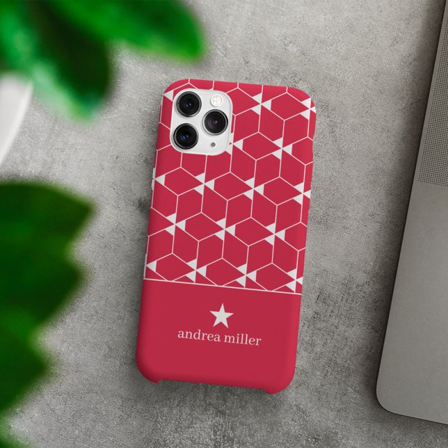 Modern geometric pattern with star Monogram  Case-Mate iPhone Case (Creator Uploaded)