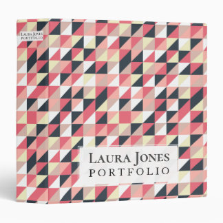 Modern Geometric Personalized Custom Portfolio Binder
