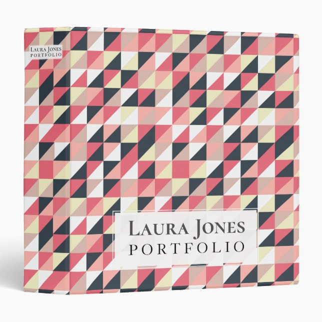Modern Geometric Personalized Custom Portfolio Binder (Front/Spine)