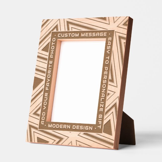   Modern Geometric Personalized Engraving Art Deco Etched Frames (Left)