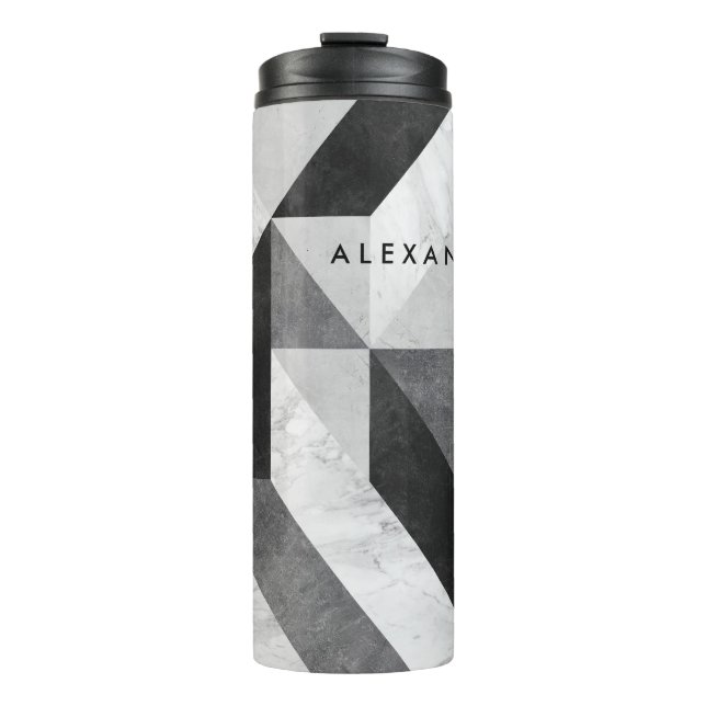 Modern Geometric Personalized Thermal Tumbler (Front)