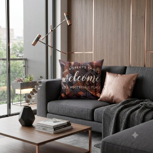Modern Geometric Personalized Welcome Pillow