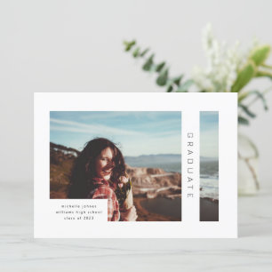 Modern Geometric Photo Graduation Announcement