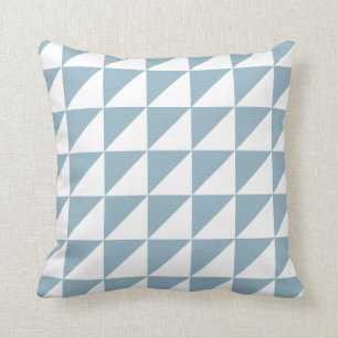 Modern Geometric Pillow in Aquamarine Blue