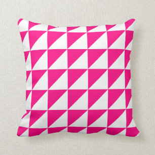 Modern Geometric Pillow in Hot Pink