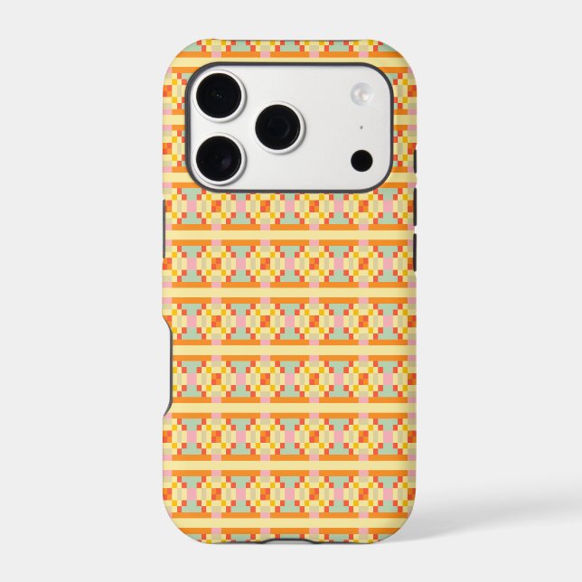 Modern Geometric Pixel Art Seamless Pattern  (Back)