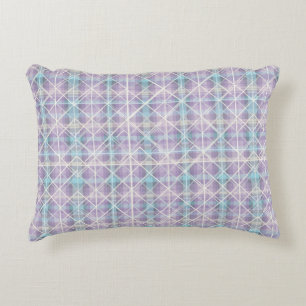 Modern Geometric Plaid Pattern Accent Pillow
