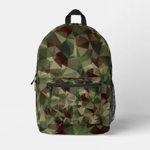 Modern Geometric Polygon Camouflage Pattern Printed Backpack