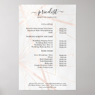 Modern Geometric Price List Poster