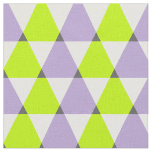 Modern Geometric Purple Green Triangles Pattern Fabric