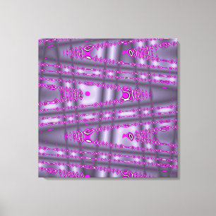Modern Geometric Purple Hot Pink Wave Pattern Canvas Print