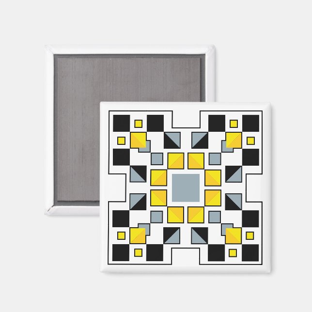 Modern Geometric Quilt Pattern Art  Magnet (Front/Back)