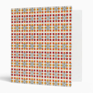 Modern geometric red Amber squares pattern Binder