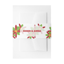 Modern Geometric Red and Green Vector Blossom
