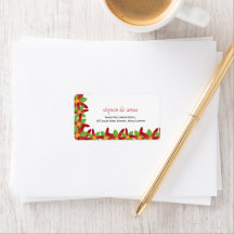 Modern Geometric Red and Green Vector Blossom