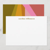 Modern Geometric Red Olive Green Monogrammed