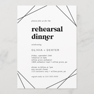 Modern Geometric Rehearsal Dinner Invitation