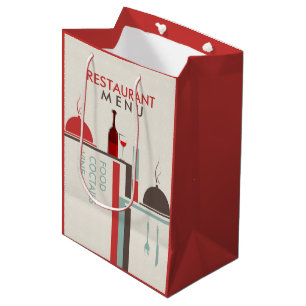Modern geometric restaurant menu Design Medium Gift Bag