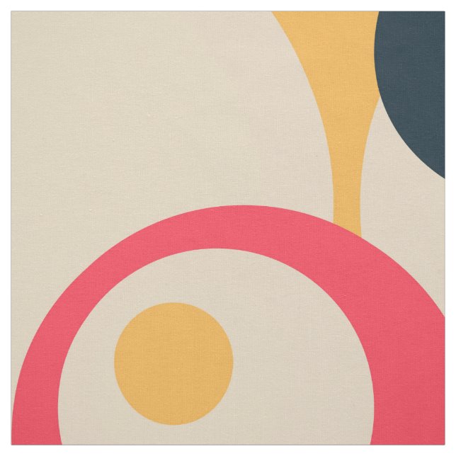 Modern Geometric Retro Circles Pattern Fabric (Swatch)