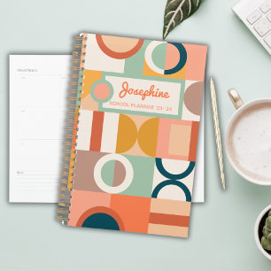 Modern Geometric Retro Colourful Custom School Planner