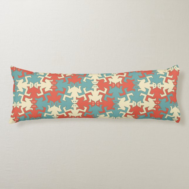 Modern Geometric Retro Strong Men Pattern Body Pillow (Front)