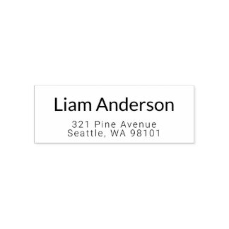 Modern Geometric Return Address And Name  Self-inking Stamp