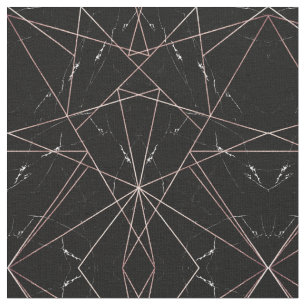 Modern Geometric Rose Gold Marble Triangles Fabric
