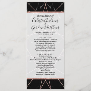 Modern Geometric Rose Gold Marble Triangles Program