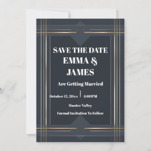 Modern Geometric Save the Date Card