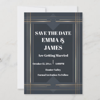 Modern Geometric Save the Date Card