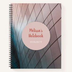 Modern Geometric Script Personalized Name Notebook