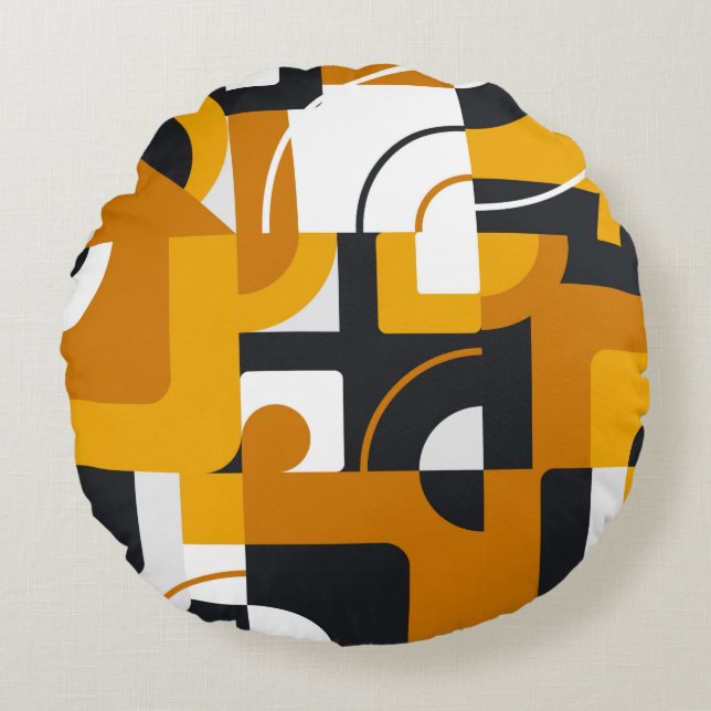 Modern geometric seamless pattern round pillow (Front)