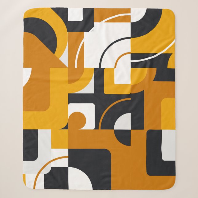 Modern geometric seamless pattern sherpa blanket (Front)