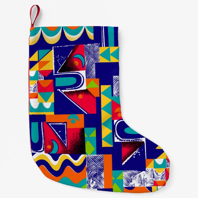 Modern geometric seamless pattern small christmas stocking (Front)