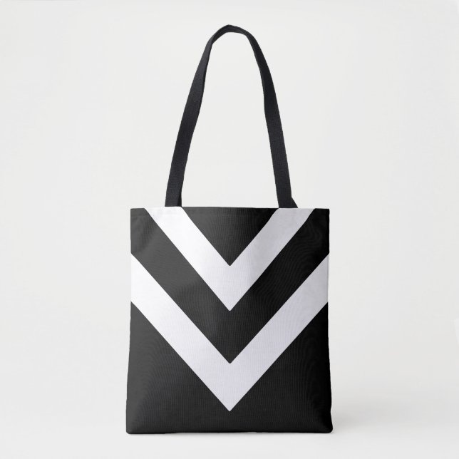 Modern Geometric Shape in Black & White Tote Bag (Front)