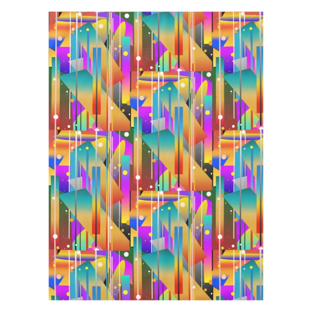 Modern Geometric Shapes Abstract Pattern  Tablecloth (Front)