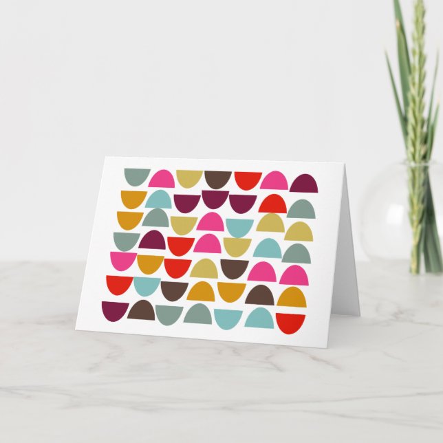 Modern Geometric Shapes Art in Earthy Autumn   Card (Front)