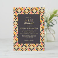 Modern Geometric Shapes Black Yellow Bridal Shower