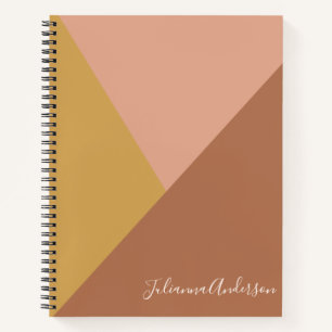 Modern Geometric Shapes in Terracotta Personalized Notebook