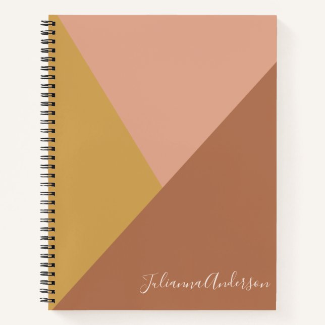 Modern Geometric Shapes in Terracotta Personalized Notebook (Front)
